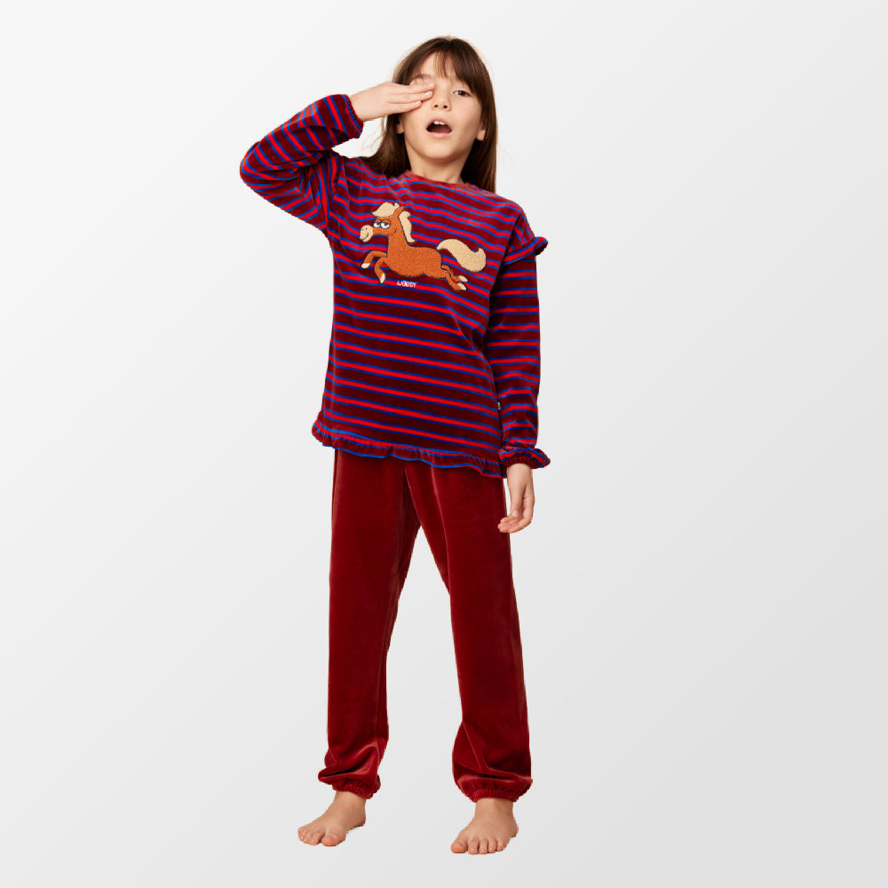 Pyjama met dieprode strepen van Woody