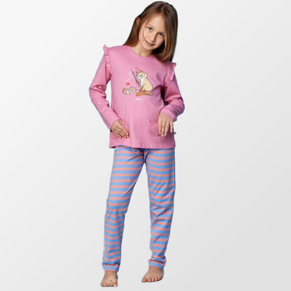 Pyjama van Woody met kattenprint