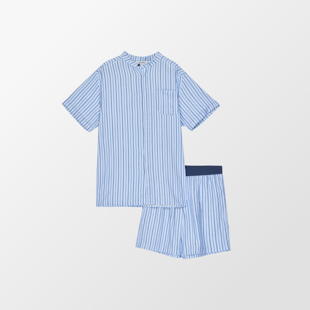 Pyjama rayé bleu de Woody avec des boutons