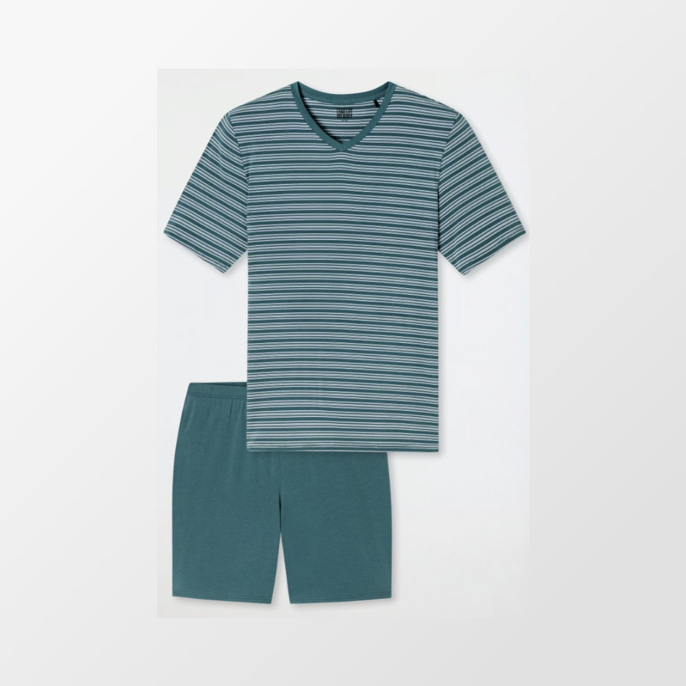 Pyjama vert à rayures de Schiesser