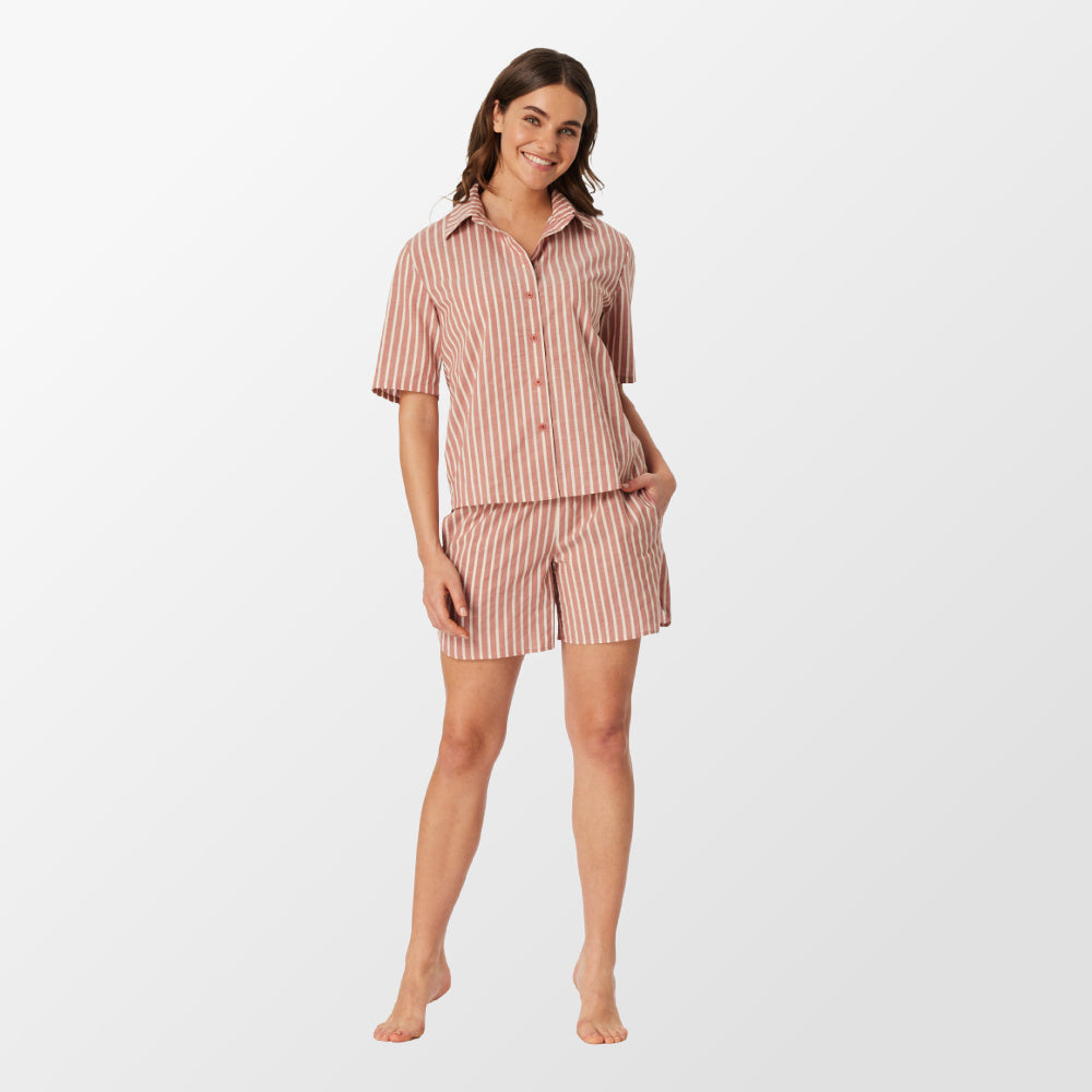 Pyjama à rayures Terracotta de Schiesser 