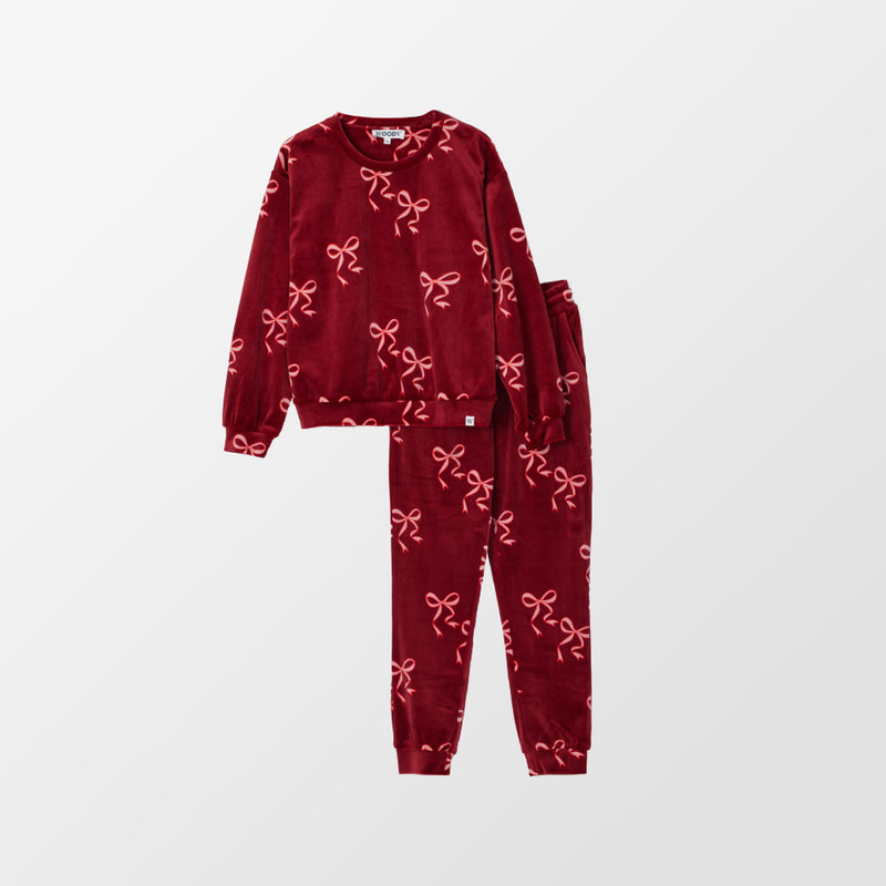 Pyjama voor dames met strikkenprint van Woody