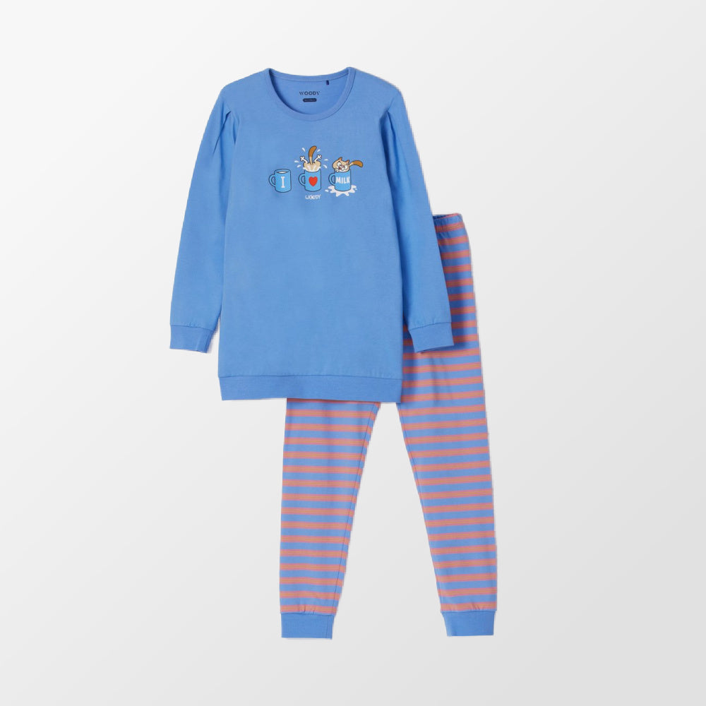 Pyjama van Woody met kattenprint