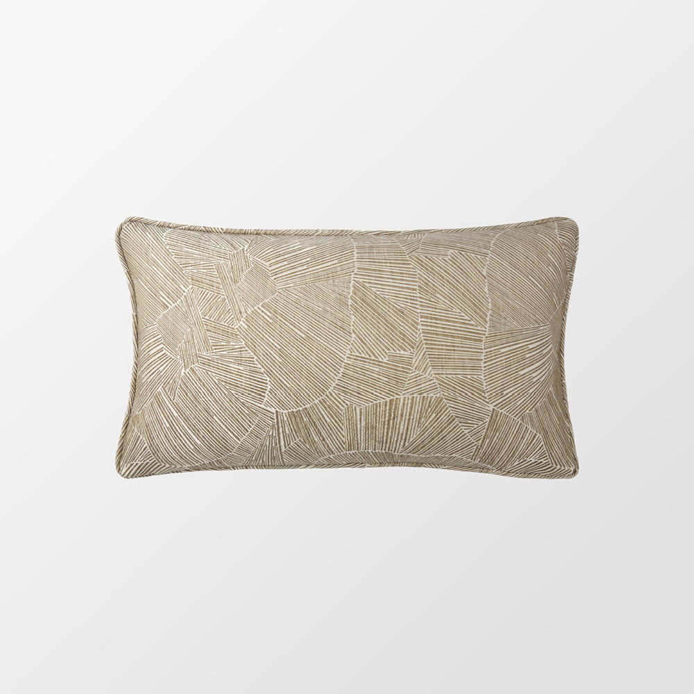 Detail van sierkussen jacquard Séquoia van Yves Delorme