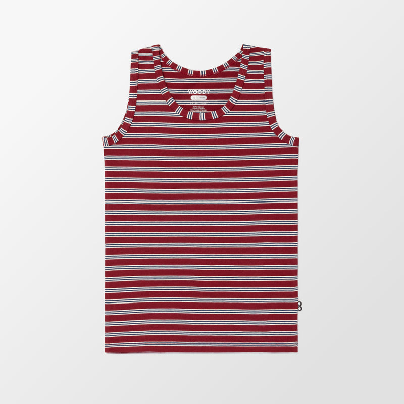 Singlet van Woody bordeaux met strepen