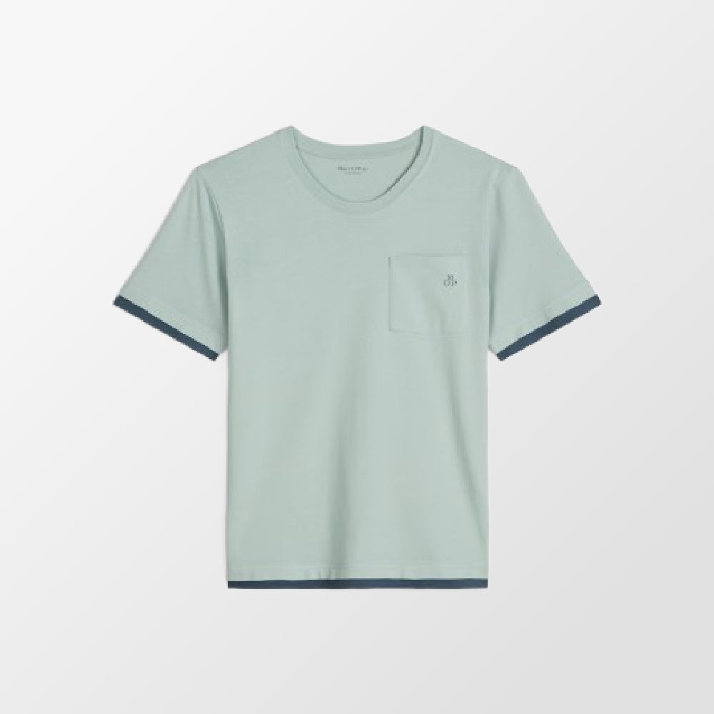 Groen T-shirt van Marc O'Polo met borstzakje