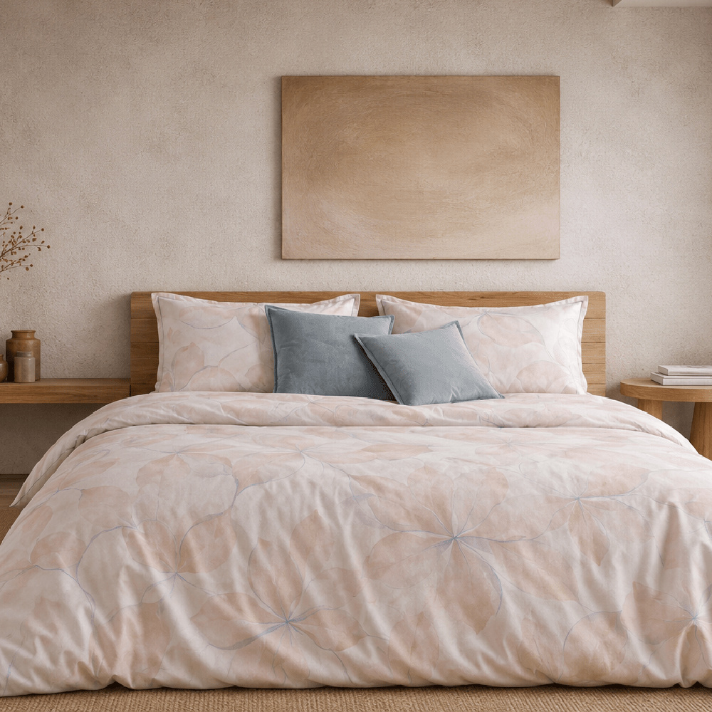Dekbedovertrek Vallerie Offwhite met fijne bloemen