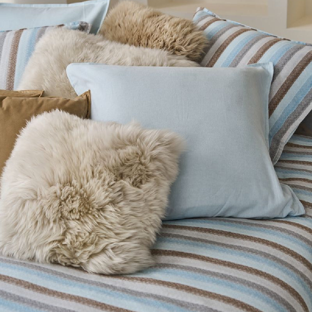 Zacht dekbedovertrek Ziggy pearlblue van Nomo in flanel