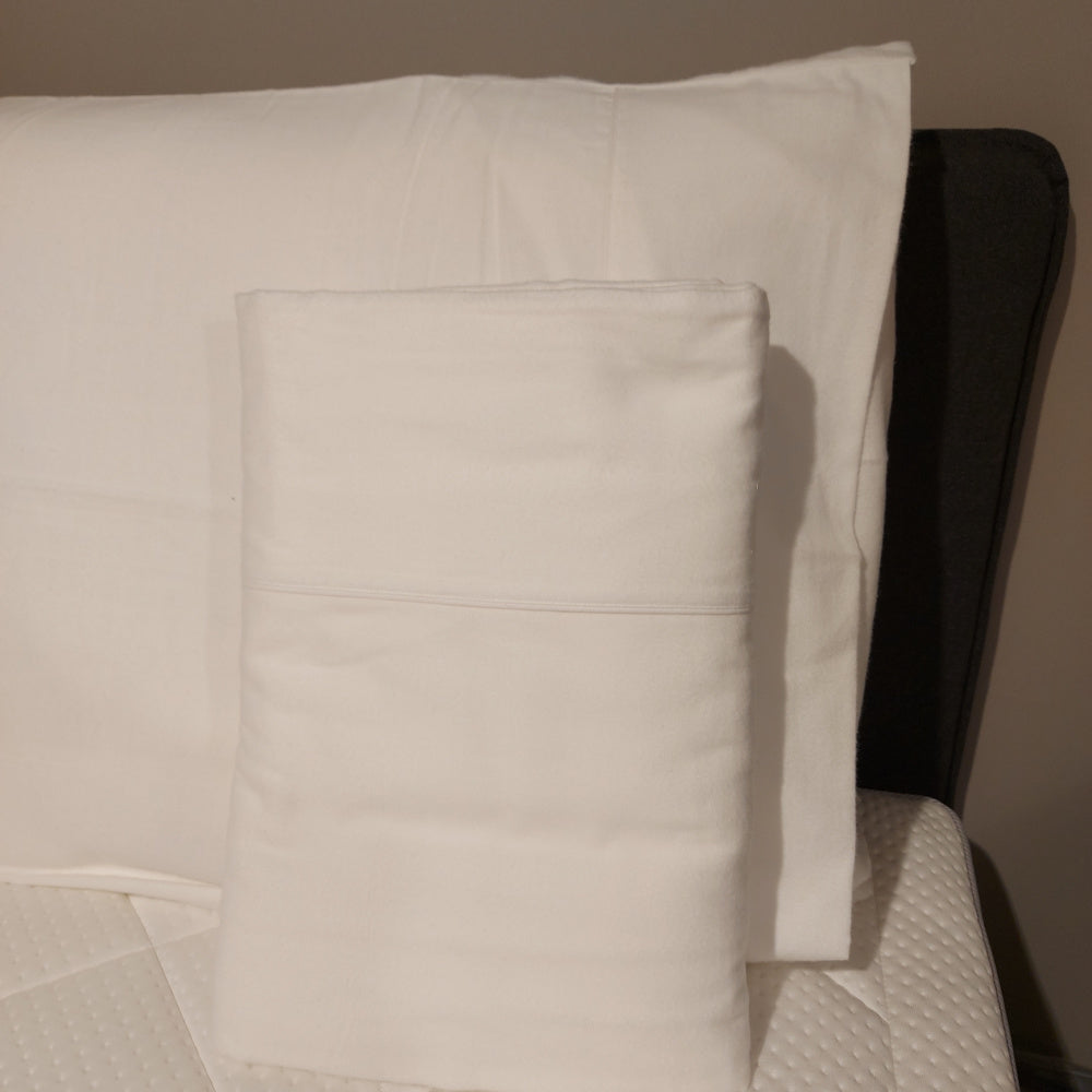 Profilo lakenset flanel wit - drap et taie(s) Profilo flanelle blanche - sheet and pillowcase(s) Profilo white flannel