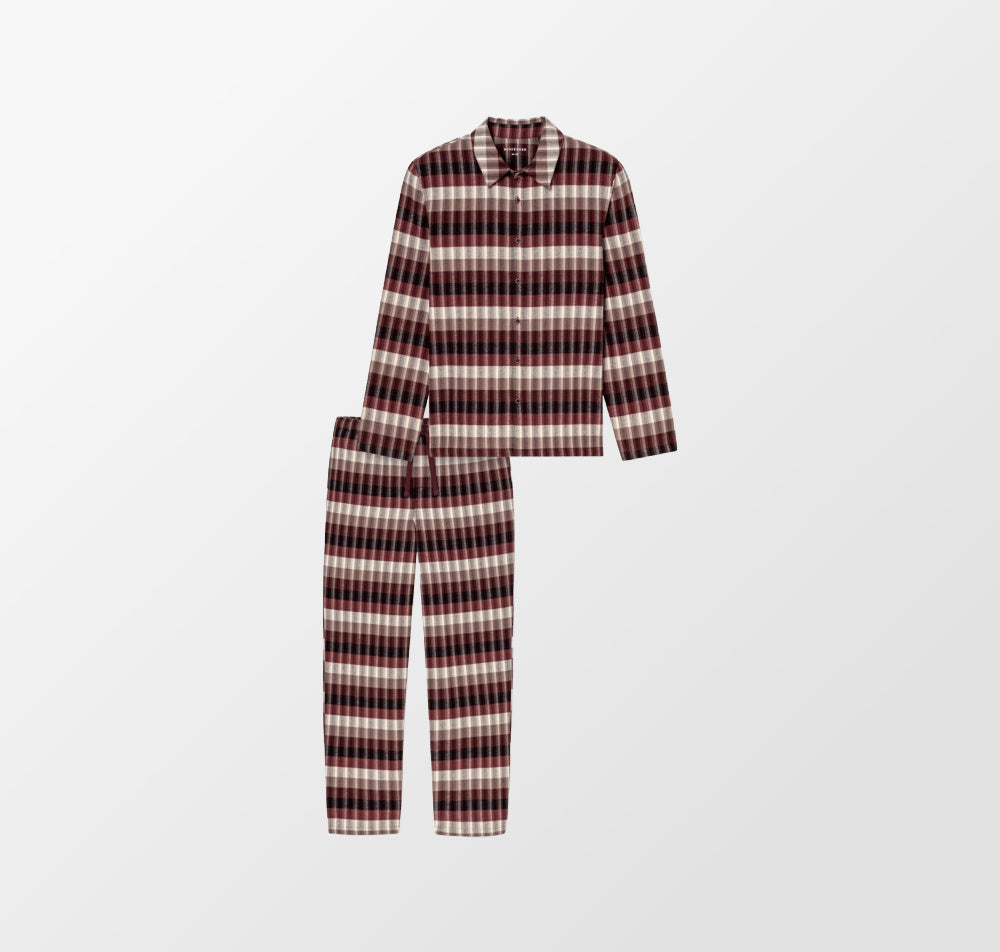 Warme pyjama met knoopsluiting van Schiesser