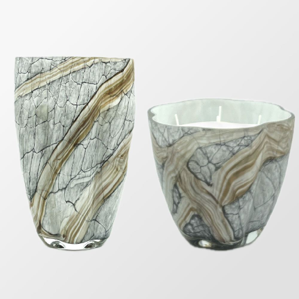 Geurkaars in elegante grijstint van Menza