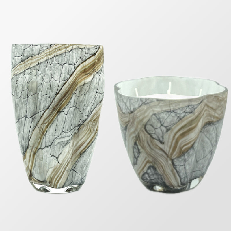 Geurkaars in elegante grijstint van Menza