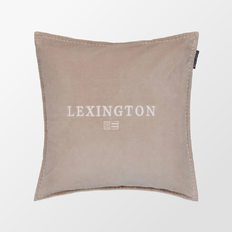 Sierkussen Icons Beige/White met wit Lexington logo