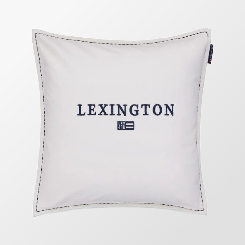 Lexington sierkussen Icons White/Navy met contrasterend stiksel